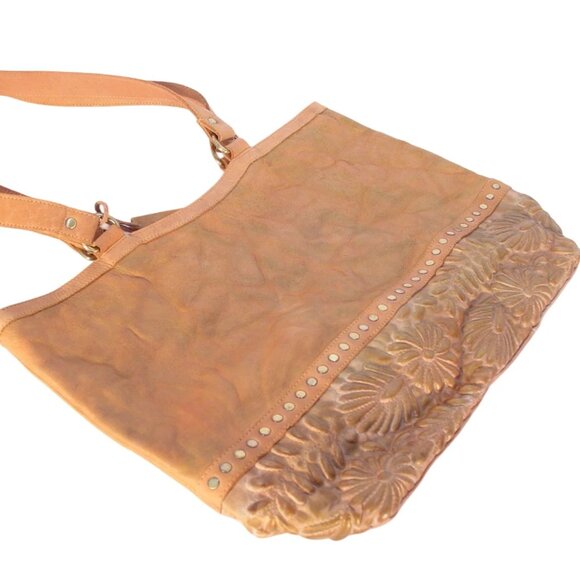 SUNDANCE ANABAGLISH Sunblossom $160 Caramel Leather Tote Bag - HAND MADE - Picture 11 of 13